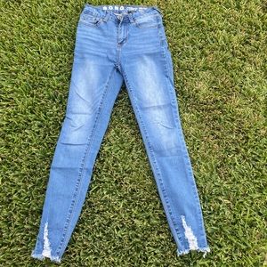 High rise skinny jeans